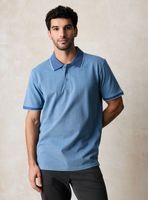 Polera Manga Corta Pique Detalle Cuello