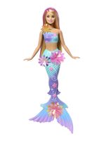 Muñeca Sirena con Transformación de Flores Cabello Rosa
