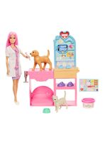 Set Barbie Veterinaria con Mascotas y Accesorios