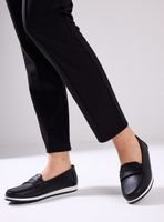 Mocasín  Plano Efecto Cuero Mujer