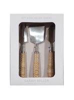 Set de 3 Cuchillos Queso Ratan
