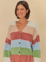 Chaleco Abotonado con Diseño de Rayas