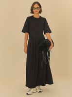 Vestido Manga Corta con Detalles Delanteros