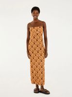 Vestido Midi Estampado Palmeras