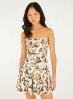 Enterito Strapless Estampado Hongos