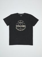 Polera Color Desgastado y Estampado Basketball