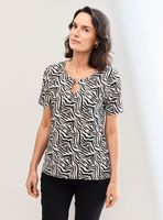 Polera Estampada con Argolla Metálica en Escote