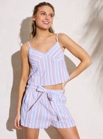 Blusa Cropped Autolistada Pabilo Escote en V