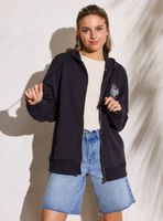 Polerón Zipper con Estampado en Pecho y Espalda