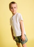 Polera Henley Botones Color Liso