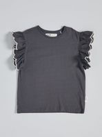 Polera con Vuelos Grandes y Borde en Contraste