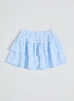 Falda Short con Vuelos Vichy y Textura