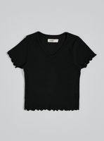 Polera Rib con Borde Irregular