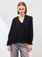 Blusa Fluida con Manga Abullonada