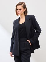 Blazer Traje Cierre Cruzado con Botón Tela Modal Suave