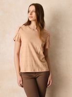 Polera con Textura Manga Tulipán Proceso de Teñido