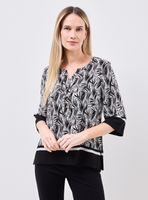 Blusa Blusón Estampado con Botones Metálicos