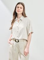 Blusa Listada con Hilo Metalizado