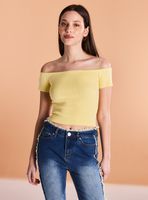 Polera Top Tejido Cuello Bardot