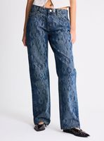 Jeans Straight Estampado Snake