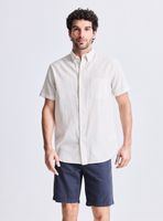 Camisa Manga Corta Rayas Lino Algodón