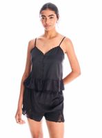 Pijama de Satín Detalle en Encaje