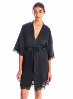 Camisa de Dormir de Satín Detalles de Encaje