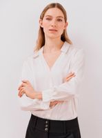 Blusa Satinada Manga Larga