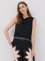 Top Punto Drapeado Satinado