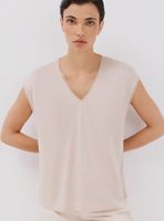 Polera Bordada con Efecto Lino