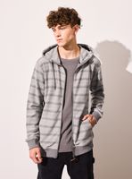 Polerón con Gorro y Cierre Rayado