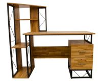 Centro trabajo 2 cajones roble 133x55x124 cm