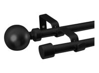Barra extensible doble 120-210 cm borla negro Cotidiana