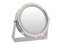 Espejo sobreponer con aumento y luz 20x21 cm