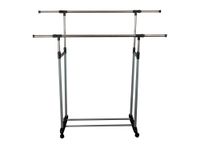 Colgador ropa extensible 145x43x165 cm barra intermedia doble ruedas Cotidiana