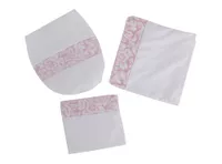 Set de baño 3 piezas palo rosa blanco Cotidiana