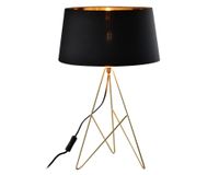 Lámpara sobremesa 1L E27 geométrica negro/dorado Abitare