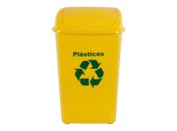 Basurero 30 litros reciclaje plástico amarillo Innovaplast