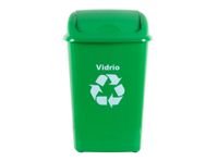 Basurero 30 litros reciclaje vidrio verde Innovaplast