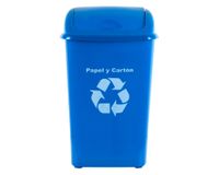 Basurero 30 litros reciclaje papel/cartón azul Innovaplast