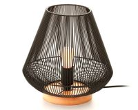 Lámpara sobremesa 1L E27 Senegal negro/natural Abitare