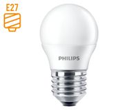 Ampolleta LED 4W E27 luz cálida gotita Philips.