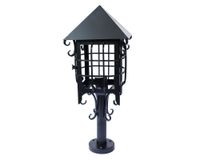 Farol 1L E27 Colonial con pilastra negro mate Euro.