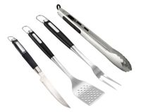 Utensilios parrilla negro/inox 4 piezas Beef Maker.