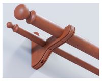 Barra para cortina doble madera 200x5 cm cedro