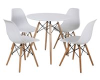 Comedor redondo 4 sillas Atrilsb blanco 75x80x80 cm