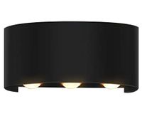 Aplique LED 6L luz cálida negro Pro-Lighting