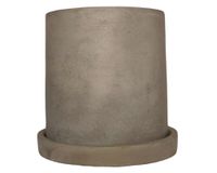 Macetero con plato Cilindro cemento 13x13x13 cm