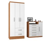 Combo Clóset 3 puertas 2 cajones + Cómoda 1 puerta 5 cajones