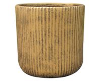 Maceta 25.5 cm Fiber clay Gaia dorado